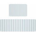 thumbnail image 1 of Kitchen Rugs and Mats,Ocean Blue Stripes Seamless Ticking Stripe 2 Piece Anti Fatigue Area Runner Rug Set Comfort Standing Floor Mat,Farmhouse Pinstripe Non Slip Absorbent Doormats for Laundry, 1 of 6
