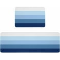 thumbnail image 1 of Kitchen Rugs and Mats,Ombre Blue Stripes Geometric 2 Piece Anti Fatigue Area Runner Rug Set Comfort Standing Floor Mat,Modern Art Gradient Non Slip Absorbent Doormats for Laundry/Bathroom/Bedroom, 1 of 6