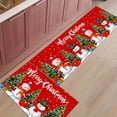 thumbnail image 1 of Kitchen Rugs and Mats Set of 1 Christmas Snowman Xmas Trees Snow Red Background Kitchen Sink Mat,Non-Slip Area Runner Rug,Washable Floor Mat for Home Dining Room Office 20"x47", 1 of 6