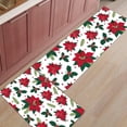 thumbnail image 1 of Kitchen Rugs and Mats Set of 1 Christmas Theme Red Flowers and Berry Kitchen Sink Mat,Non-Slip Area Runner Rug,Washable Floor Mat for Home Dining Room Office 15"x47", 1 of 6