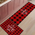 thumbnail image 1 of Kitchen Rugs and Mats Set of 1 Have Yourself a Little Chrismas Red and Black Plaid Kitchen Sink Mat,Non-Slip Area Runner Rug,Washable Floor Mat for Home Dining Room Office 15"x47", 1 of 6