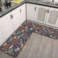 Kitchen Rugs and Mats Set of 2,Classic Paisley Pattern Anti Fatigue Mat
