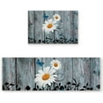 thumbnail image 1 of Kitchen Rugs and Mats Set Non-Slip Cushioned Anti-Fatigue Floor Mat Machine Washable 2 Pieces Rug Set Kitchen Mats,Rustic Floral Yellow Daisy Butterfly on Rustic Blue Wooden, one size, 1 of 6