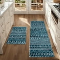 thumbnail image 1 of Kitchen Rugs and Mats Sets, 2 Pieces Narrow Kitchen Runner Rug Non Slip Washable Kitchen Rug for Floor Bathroom Rugs,Kitchen,Hallway,Office,Sink,Laundry,Blue, 1 of 6