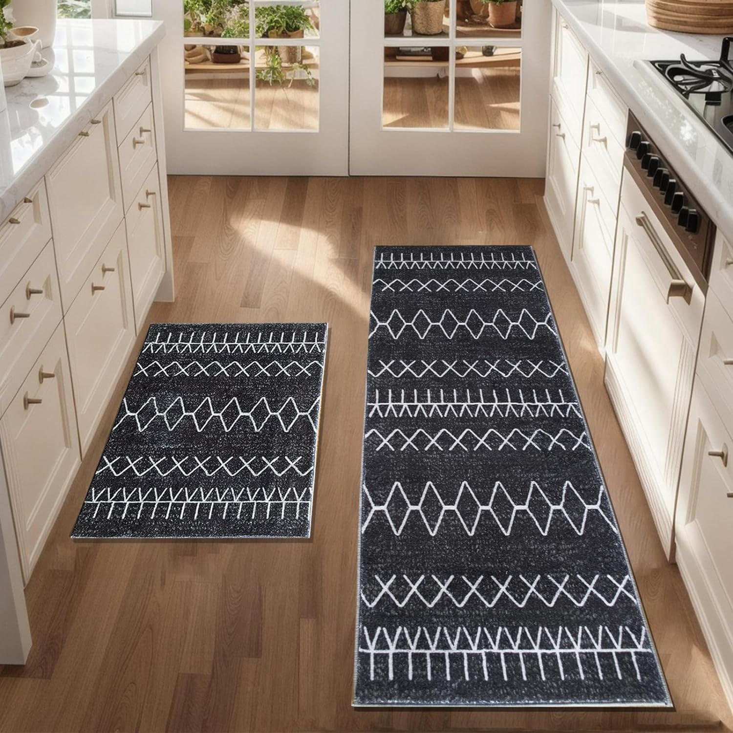 Kitchen Rugs and Mats Sets, 2 Pieces Narrow Kitchen Runner Rug Non Slip ...