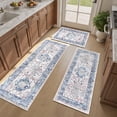 thumbnail image 1 of Kitchen Rugs and Mats, Yamaziot Kitchen Rug and Runners Set of 3, Anti Fatigue Mat for Floor, Washable Anti Slip Comfort Farmhouse Kitchen Runner Rug for Hallway Laundry Room Carpet, Blue, 1 of 7