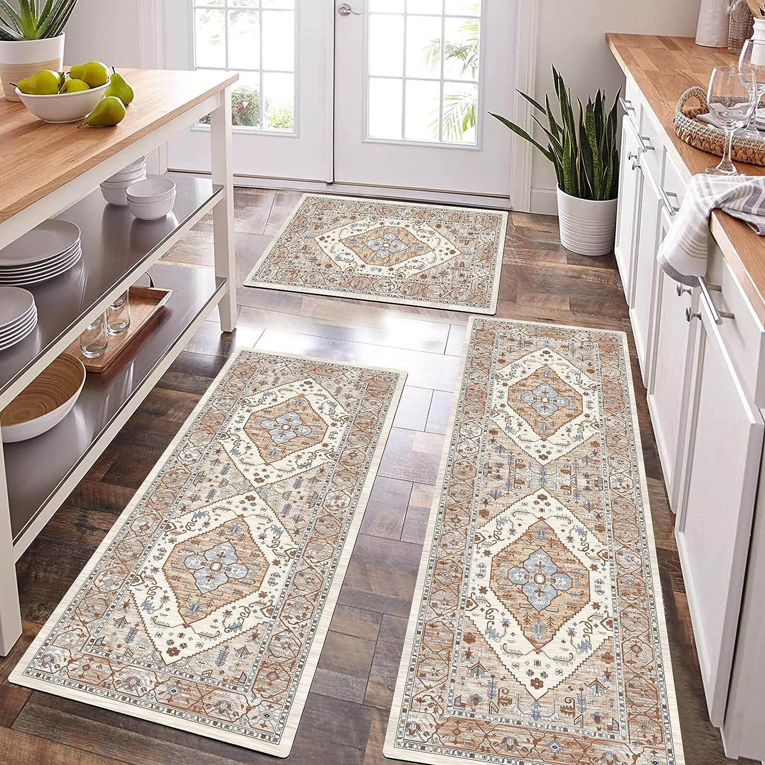 Kitchen Rugs and Mats, Yamaziot Kitchen Rugs and Runners Set of 3, Anti