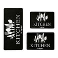 thumbnail image 1 of Kitchen Rugs Mats for Floor, Spoon Knife Fork Print Kitchen Mats, Cushioned Anti Fatigue, Washable Non Slip Soft for Kitchen,Laundry Room Black, 1 of 7