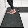 thumbnail image 1 of Kitchen Rugs Non Skid Washable Set of 2 PCS, Absorbent Runner Rugs for Kitchen, Farmhouse Weave Floor Mats in Front of Sink, 17.3"x 47"+17.3"x 29" (Inky), 1 of 13
