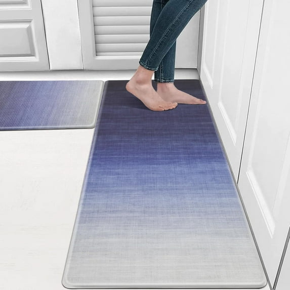 Kitchen Rugs Non Slip, Cushioned Kitchen Floor Mats Set of 2, Grey Anti-Fatigue Kitchen Mat Waterproof, Ergonomic Memory Foam Standing Mat for Bar,Office,Desk,Laundry