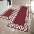 thumbnail image 1 of Kitchen Rugs Non Slip Washable Kitchen Mats for Floor Absorbent Kitchen Rugs Sets of 2 Kitchen Runner Rugs for Kitchen Carpet Sink Laundry Area Rugs,Burgundy,24" x 35"+24" x 60", 1 of 9
