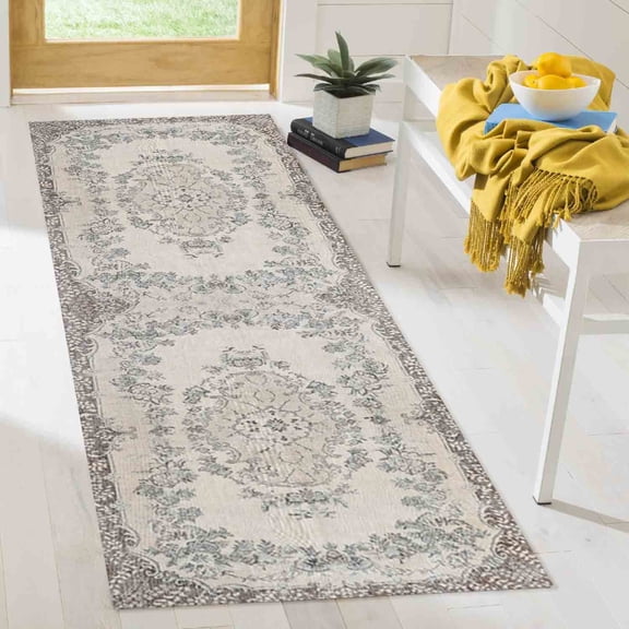 Kitchen Rugs, Oushak Rugs, Vintage Style Rug, Area Rug, Large Rug, Farmhouse Rugs, Gray Rug, Modern Rugs, Salon Rugs, Step Rug, Small Rugs, 2.6'x9.2' - 80x280 cm