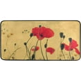 thumbnail image 1 of Kitchen Rugs Red Poppies Yellow Design Non-Slip Soft Kitchen Mats Bath Rug Runner Doormats Carpet for Home Decor, 39" X 20", 1 of 7