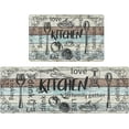 thumbnail image 1 of Kitchen Rugs and Runners Set of 2, Yamaziot Anti Fatigue Non Skid Kitchen Floor Mats, Cushioned Comfort Standing Mat, Waterproof Kitchen Runner for Laundry Room Bath Office, 17"x48"+17"x28", 1 of 7