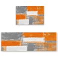 thumbnail image 1 of Kitchen Rugs Set of 2 Abstract Art Oil Painting Kitchen Mats Rugs Non Skid Washable Anti Fatiguee Farmhouse Orange Geometric Doormat Carpet for Bedroom Bathroom Living Room 19.7x31.5in+19.7x47.2in, 1 of 1
