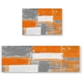 thumbnail image 1 of Kitchen Rugs Set of 2 Abstract Art Oil Painting Kitchen Mats Rugs Non Skid Washable Anti Fatiguee Farmhouse Orange Geometric Doormat Carpet for Bedroom Bathroom Living Room 19.7x31.5in+19.7x47.2in, 1 of 1