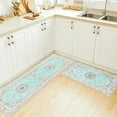 thumbnail image 1 of Kitchen Rugs Set of 2 Kitchen Mats Washable Non-Slip Bohemian Kitchen Runner Rug Bathroom Rugs Kitchen Mats and Rugs for Floor, Living Room, Laundry, Bedroom, Sink, Front Door, Entrance, Blue, 1 of 6