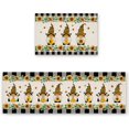 thumbnail image 1 of Kitchen Rugs Set of 2 Spring Sunflower Gnome Kitchen Mats Rugs Non Skid Washable Anti Fatiguee Black White Buffalo Plaid Water Absorption Doormat Carpet for Bedroom/Bathroom 19.7x31.5in+19.7x63in, 1 of 1