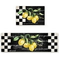 thumbnail image 1 of Kitchen Rugs Set of 2,Summer Tropical Lemon Kitchen Mats Rugs Non Skid Washable Anti Fatiguee,Buffalo Plaid Black White Doormat Carpet for Bedroom/Bathroom/Living Room,17x30in+17x47in, 1 of 6