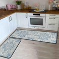 thumbnail image 1 of Kitchen Rugs Set of 2- Vintage Country Blue Boho Non-Slip Washable Floor Mats - Comfort Sink and Laundry Room Runner - Boho Kitchen Accessories and Decor 17x47.2 and 17x30 inches, 1 of 7