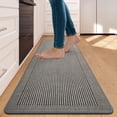 thumbnail image 1 of QiCaiJia Kitchen Rugs, 17''x59'' Gray Kitchen Mats for Floor, Washable Non Slip Absorbent Kitchen Mat, Braided Kitchen Runner Rug, Kitchen Sink Rug, 1 of 8