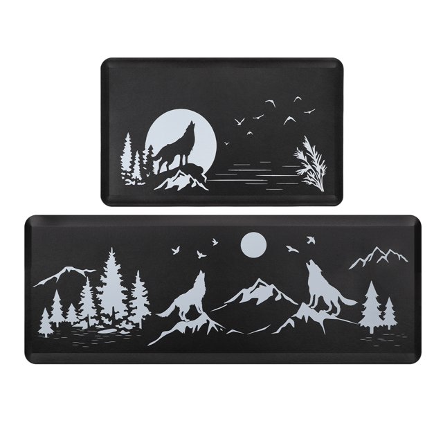 Kitchen Rugs Set of 2, Non Skid Kitchen Mats, Kitchen Floor Runner Rug