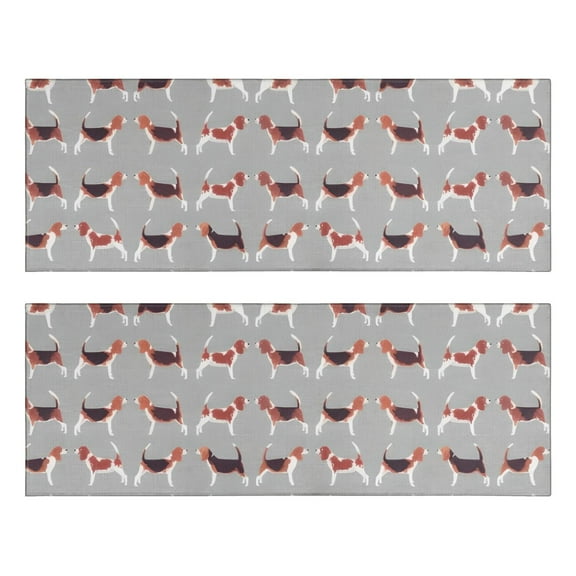 Kitchen Rugs Sets Of 2,Animal Beagle Cute Dog Anti Fatigue Kitchen Mat Rugs Non Slip Washable,Decorative Kitchen Floor Mats for Kitchen,Sink,Laundry,17"X47"