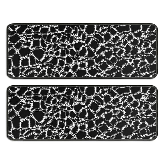 Kitchen Rugs Sets Of 2,Animal Skin Pattern Anti Fatigue Kitchen Mat Rugs Non Slip Washable,Decorative Kitchen Floor Mats for Kitchen,Sink,Laundry,17"x47"+17"x47"