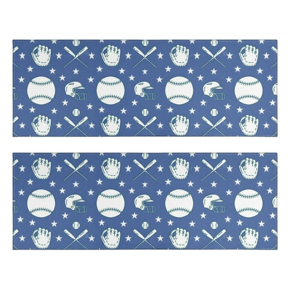 Kitchen Rugs Sets Of 2,Baseball Stars Pattern Anti Fatigue Kitchen Mat Rugs Non Slip Washable,Decorative Kitchen Floor Mats for Kitchen,Sink,Laundry,17"X47"