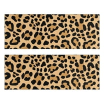 Kitchen Rugs Sets Of 2,Beige and Black Of Leopard Print Anti Fatigue Kitchen Mat Rugs Non Slip Washable,Decorative Kitchen Floor Mats for Kitchen,Sink,Laundry,17"X47"