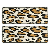 Kitchen Rugs Sets Of 2,Beige and Black Of Leopard Print Anti Fatigue Kitchen Mat Rugs Non Slip Washable,Decorative Kitchen Floor Mats for Kitchen,Sink,Laundry,17"x47" 17"x47"