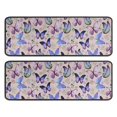 thumbnail image 1 of Kitchen Rugs Sets Of 2,Beige Butterfly Flower Pattern Anti Fatigue Kitchen Mat Rugs Non Slip Washable,Decorative Kitchen Floor Mats for Kitchen,Sink,Laundry,17"x47"+17"x47", 1 of 5