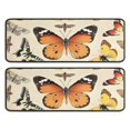 thumbnail image 1 of Kitchen Rugs Sets Of 2,Beige Butterfly Moth Pattern Anti Fatigue Kitchen Mat Rugs Non Slip Washable,Decorative Kitchen Floor Mats for Kitchen,Sink,Laundry,17"x47"+17"x47", 1 of 5