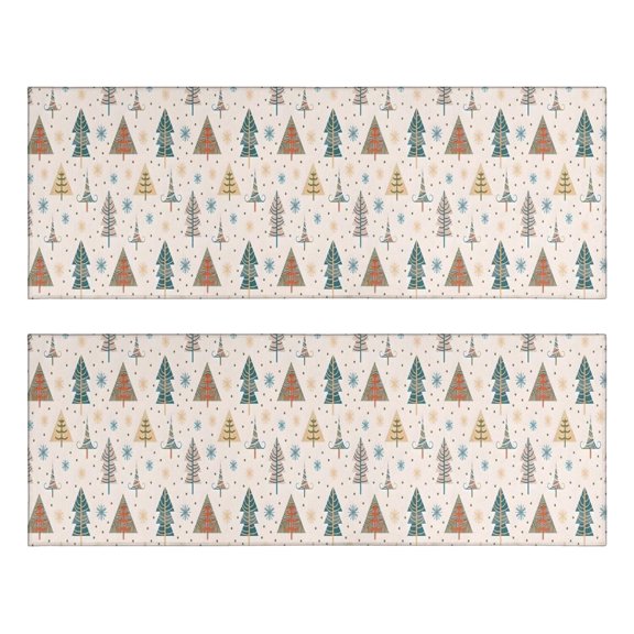 Kitchen Rugs Sets Of 2,Beige Christmas Tree Pattern Anti Fatigue Kitchen Mat Rugs Non Slip Washable,Decorative Kitchen Floor Mats for Kitchen,Sink,Laundry,17"X47"