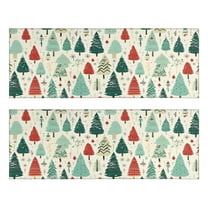 Kitchen Rugs Sets Of 2,Beige Christmas Tree Pattern Anti Fatigue Kitchen Mat Rugs Non Slip Washable,Decorative Kitchen Floor Mats for Kitchen,Sink,Laundry,17"X47"