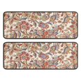 thumbnail image 1 of Kitchen Rugs Sets Of 2,Beige Floral and Paisley Pattern Anti Fatigue Kitchen Mat Rugs Non Slip Washable,Decorative Kitchen Floor Mats for Kitchen,Sink,Laundry,17"x47"+17"x47", 1 of 5
