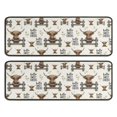thumbnail image 1 of Kitchen Rugs Sets Of 2,Beige Highland Cow Fence Daisy Pattern Anti Fatigue Kitchen Mat Rugs Non Slip Washable,Decorative Kitchen Floor Mats for Kitchen,Sink,Laundry,17"x47"+17"x47", 1 of 5