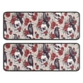 thumbnail image 1 of Kitchen Rugs Sets Of 2,Beige Skull Crow Flower Pattern Anti Fatigue Kitchen Mat Rugs Non Slip Washable,Decorative Kitchen Floor Mats for Kitchen,Sink,Laundry,17"x47"+17"x47", 1 of 5