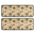 thumbnail image 1 of Kitchen Rugs Sets Of 2,Beige Sunflower Small Flower Pattern Anti Fatigue Kitchen Mat Rugs Non Slip Washable,Decorative Kitchen Floor Mats for Kitchen,Sink,Laundry,17"x47"+17"x47", 1 of 5