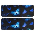 thumbnail image 1 of Kitchen Rugs Sets Of 2,Black Blue Butterfly Pattern Anti Fatigue Kitchen Mat Rugs Non Slip Washable,Decorative Kitchen Floor Mats for Kitchen,Sink,Laundry,17"x47"+17"x47", 1 of 5
