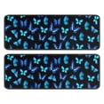 thumbnail image 1 of Kitchen Rugs Sets Of 2,Black Blue Butterfly Pattern Anti Fatigue Kitchen Mat Rugs Non Slip Washable,Decorative Kitchen Floor Mats for Kitchen,Sink,Laundry,17"x47"+17"x47", 1 of 5