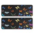 thumbnail image 1 of Kitchen Rugs Sets Of 2,Black Blue Orange Butterfly Pattern Anti Fatigue Kitchen Mat Rugs Non Slip Washable,Decorative Kitchen Floor Mats for Kitchen,Sink,Laundry,17"x47"+17"x47", 1 of 5