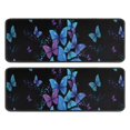 thumbnail image 1 of Kitchen Rugs Sets Of 2,Black Blue Purple Butterfly Pattern Anti Fatigue Kitchen Mat Rugs Non Slip Washable,Decorative Kitchen Floor Mats for Kitchen,Sink,Laundry,17"x47"+17"x47", 1 of 5