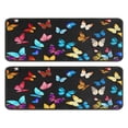 thumbnail image 1 of Kitchen Rugs Sets Of 2,Black Blue Yellow Butterfly Pattern Anti Fatigue Kitchen Mat Rugs Non Slip Washable,Decorative Kitchen Floor Mats for Kitchen,Sink,Laundry,17"x47"+17"x47", 1 of 5