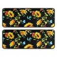 thumbnail image 1 of Kitchen Rugs Sets Of 2,Black Colorful Flower Leaf Sunflower Pattern Anti Fatigue Kitchen Mat Rugs Non Slip Washable,Decorative Kitchen Floor Mats for Kitchen,Sink,Laundry,17"x47"+17"x47", 1 of 5