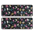 thumbnail image 1 of Kitchen Rugs Sets Of 2,Black Daisy Flower Colorful Blooms Pattern Anti Fatigue Kitchen Mat Rugs Non Slip Washable,Decorative Kitchen Floor Mats for Kitchen,Sink,Laundry,17"x47"+17"x47", 1 of 5