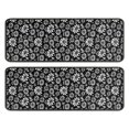 thumbnail image 1 of Kitchen Rugs Sets Of 2,Black Daisy Flower White Blooms Pattern Anti Fatigue Kitchen Mat Rugs Non Slip Washable,Decorative Kitchen Floor Mats for Kitchen,Sink,Laundry,17"x47"+17"x47", 1 of 5