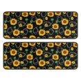 thumbnail image 1 of Kitchen Rugs Sets Of 2,Black Geometric Sunflower Pattern Anti Fatigue Kitchen Mat Rugs Non Slip Washable,Decorative Kitchen Floor Mats for Kitchen,Sink,Laundry,17"x47"+17"x47", 1 of 5