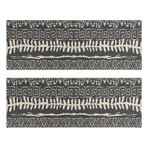 Kitchen Rugs Sets Of 2,Black Geometric Triangle Wave Pattern Anti Fatigue Kitchen Mat Rugs Non Slip Washable,Decorative Kitchen Floor Mats for Kitchen,Sink,Laundry,17"X47"
