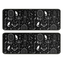 Kitchen Rugs Sets Of 2,Black Gothic Cat Dreamcatcher Pattern Anti Fatigue Kitchen Mat Rugs Non Slip Washable,Decorative Kitchen Floor Mats for Kitchen,Sink,Laundry,17"x47" 17"x47"